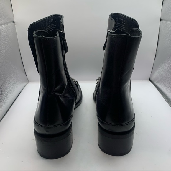 Franco Sarto Caleb Leather Booties square toe size 9M black leather mid ankle - Picture 4 of 9